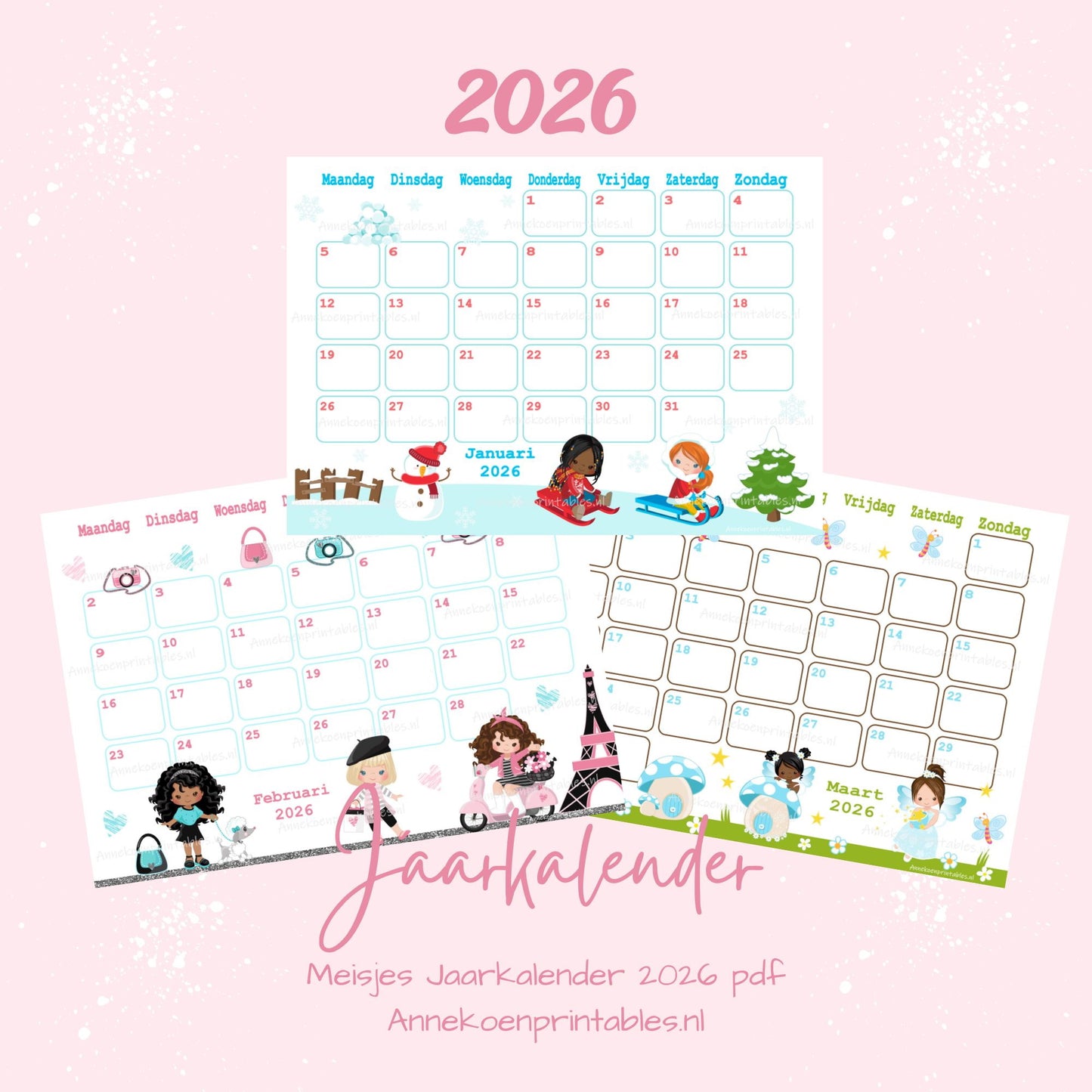 Kalender 2026 serie Meisjes