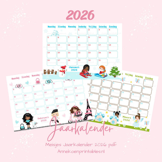 Kalender 2026 serie Meisjes