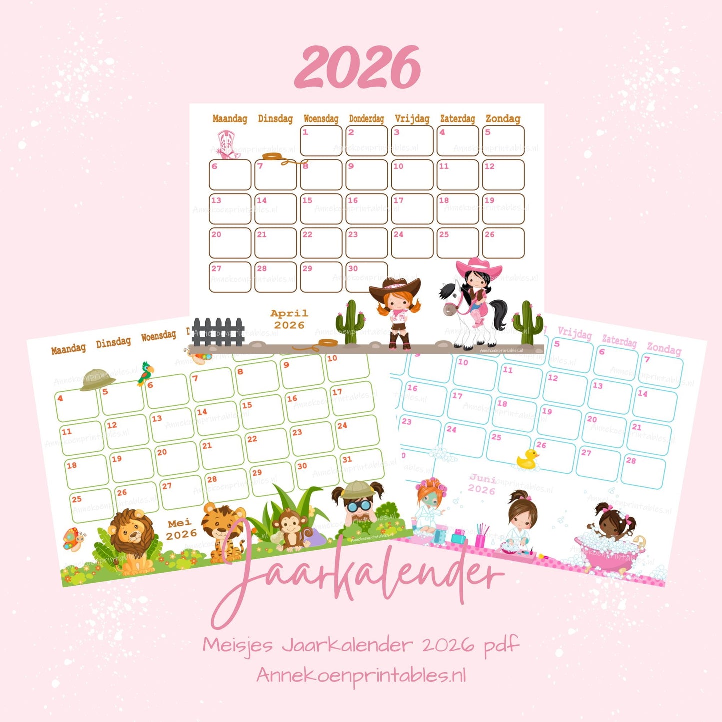 Kalender 2026 serie Meisjes