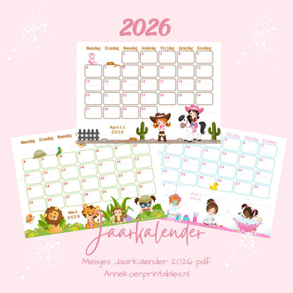Kalender 2026 serie Meisjes