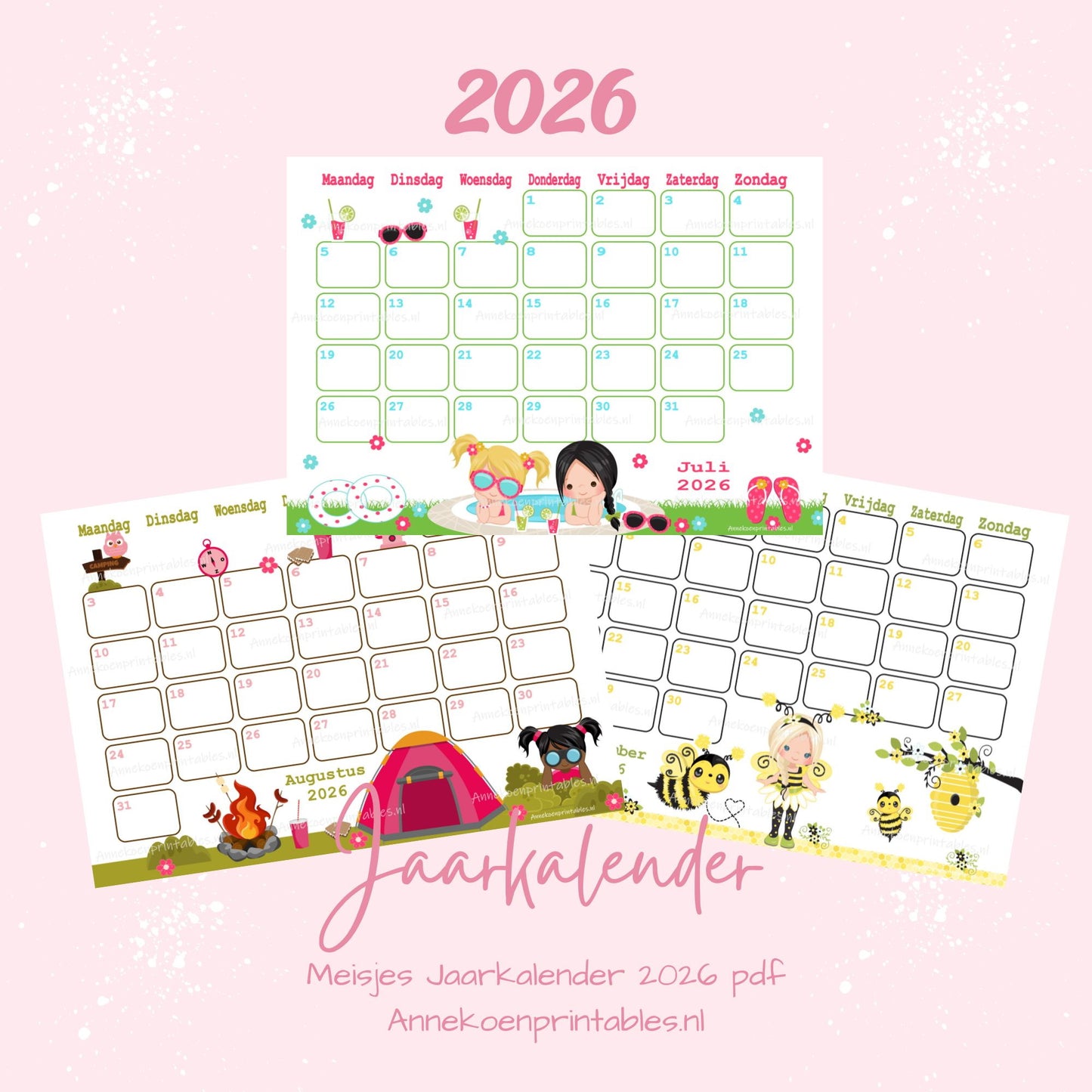 Kalender 2026 serie Meisjes