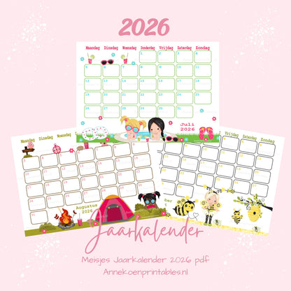 Kalender 2026 serie Meisjes