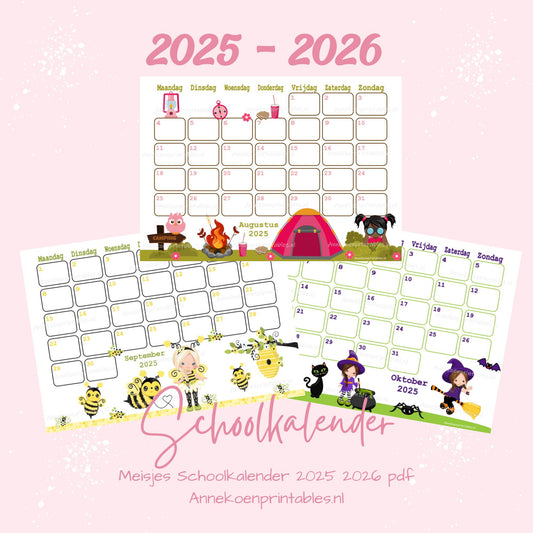 Meisjes Schoolkalender 2025 - 2026