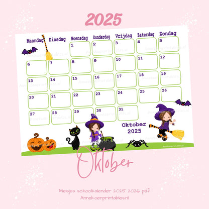 Meisjes Schoolkalender 2025 - 2026
