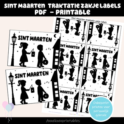 Sint Maarten traktatie zakje label