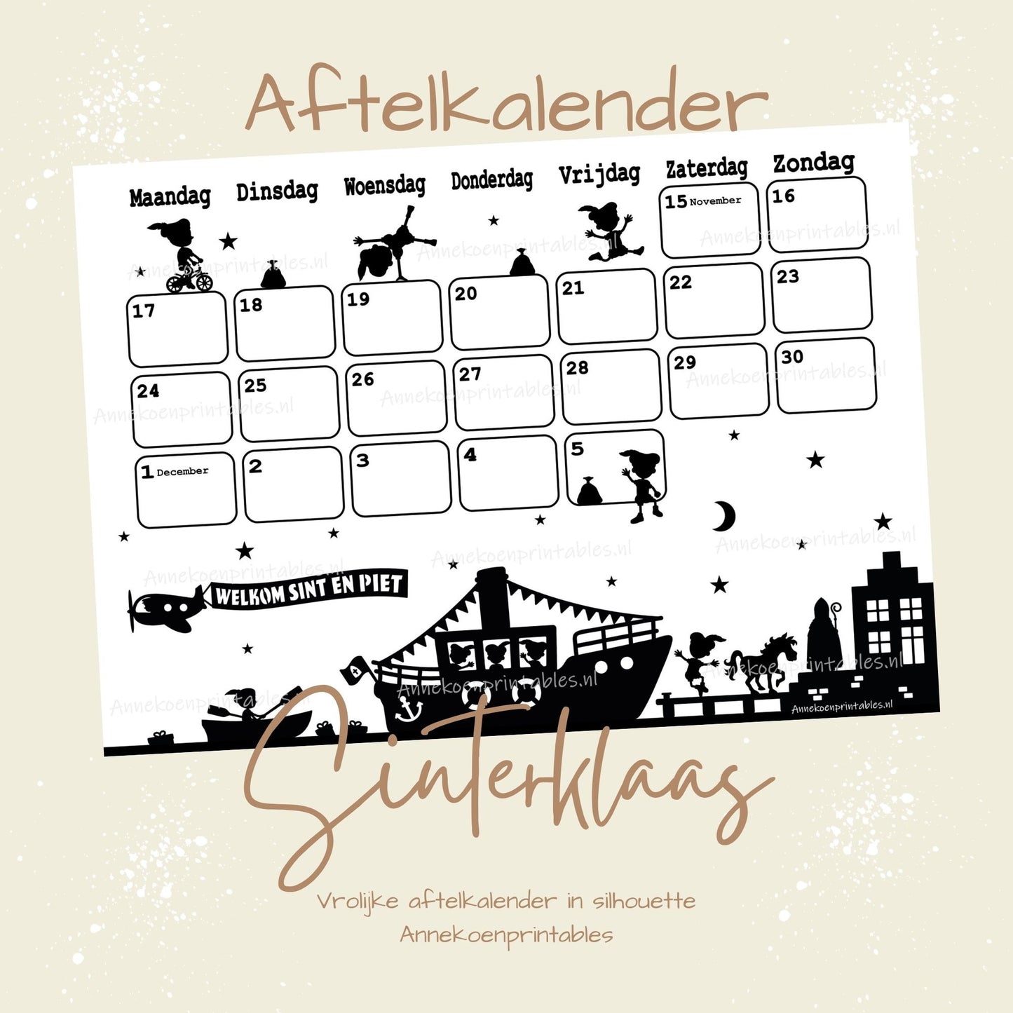Sinterklaas aftelkalender 2025 Stoomboot