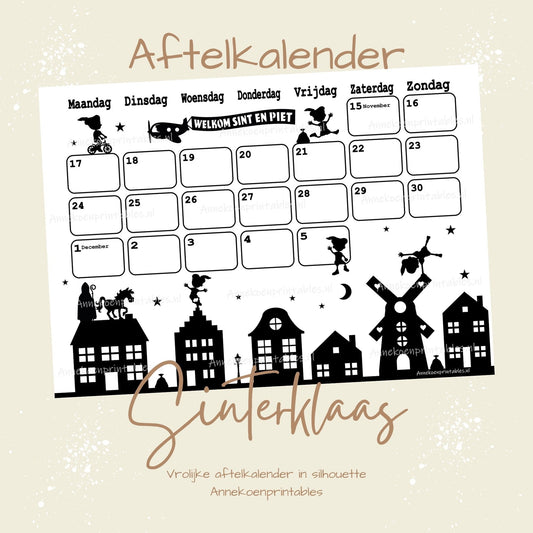 Sinterklaas aftelkalender 2025 Hollandse huisjes