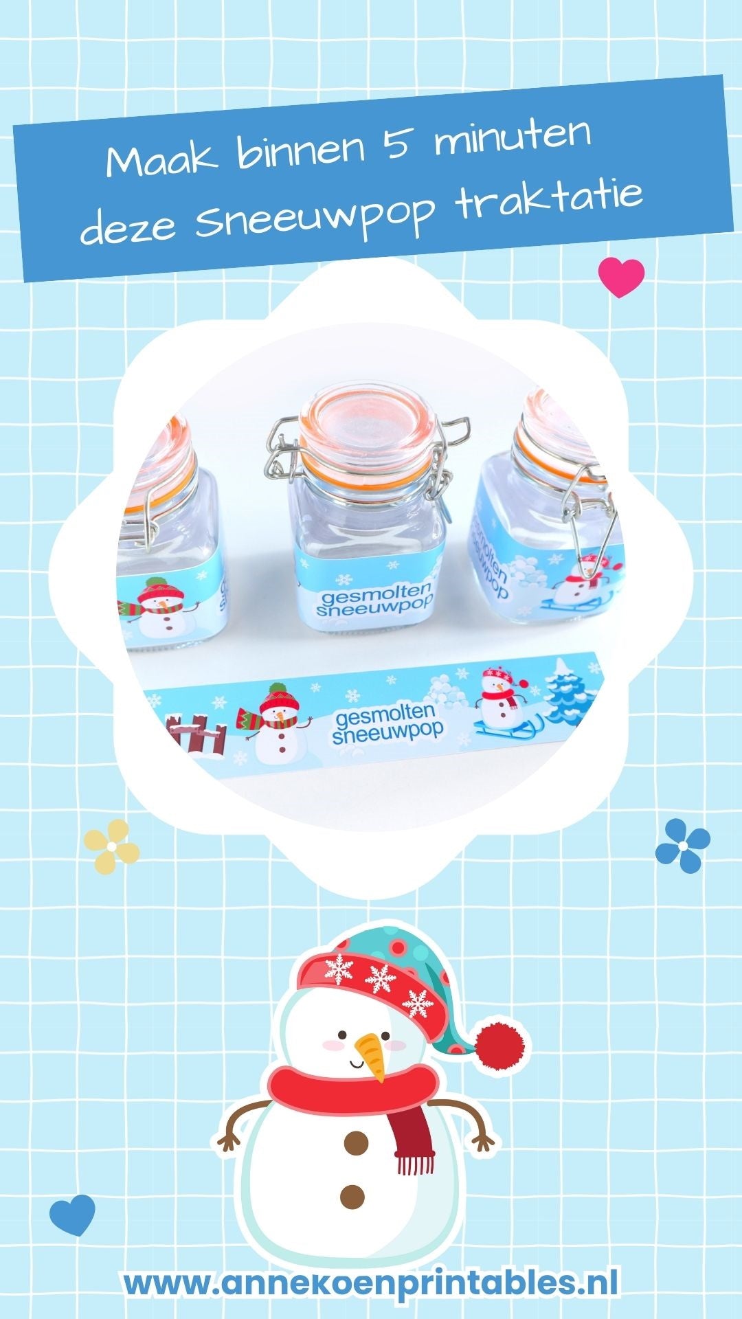 Gesmolten sneeuwpop traktatie wikkels