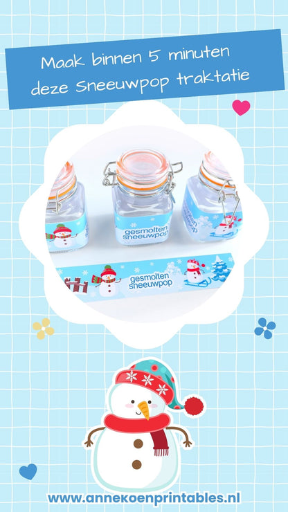 Gesmolten sneeuwpop traktatie wikkels